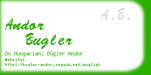andor bugler business card