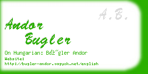 andor bugler business card